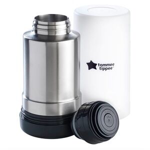 Tommee Tippee White Black Insulated Bottle travel warm NEW